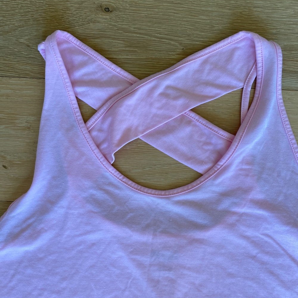 Zelos  Pink Criss-Cross Tank Work-Out Top - Picture 4 of 5